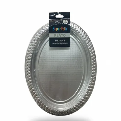 PLATO PLATEADO OVALADO 5 UN