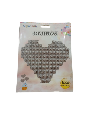 GLOBO CORAZONPLATEADO 55