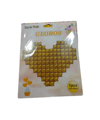 GLOBO CORAZON DORADO 55