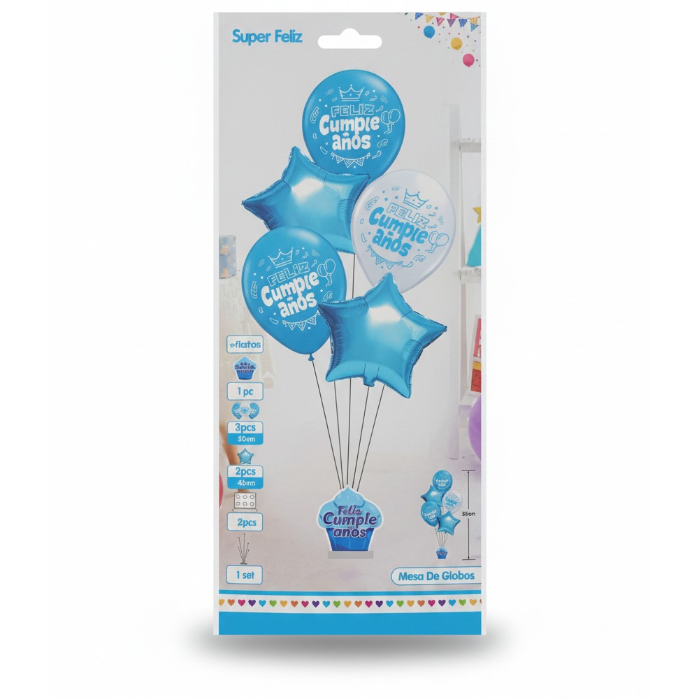 CENTRO MESA CON GLOBO CELESTE