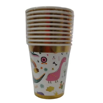 VASO DINOSAURIO DORADO (10 UNIDADES)