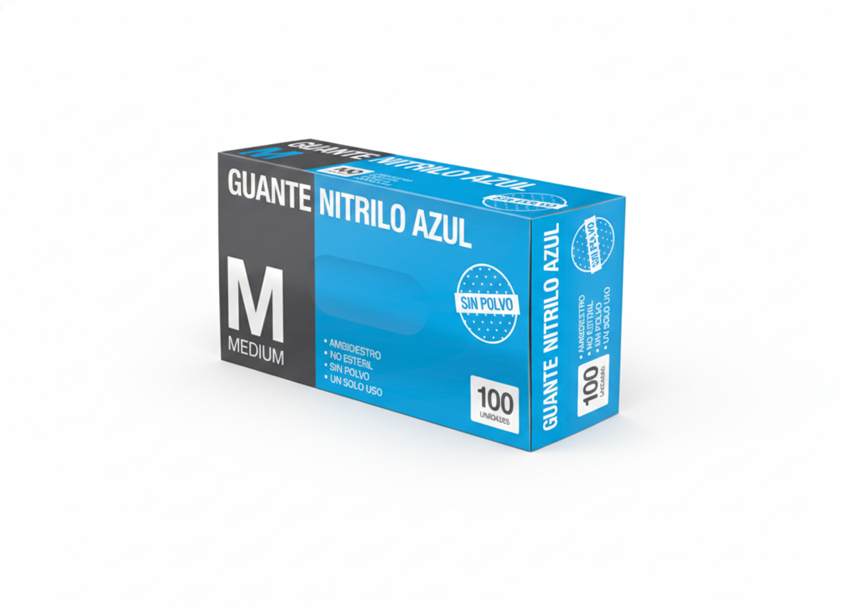 GUANTE NITRILO AZUL TALLA M