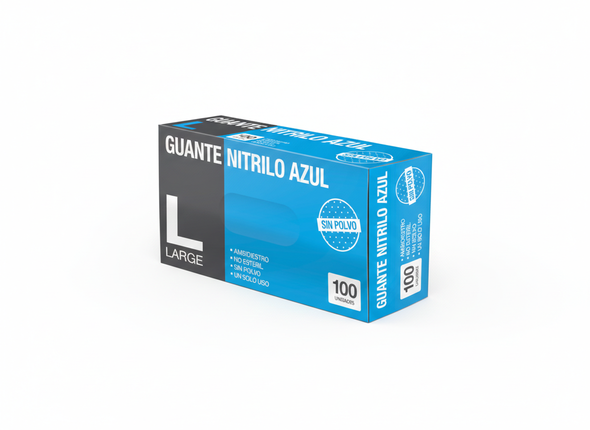 GUANTE NITRILO AZUL TALLA L