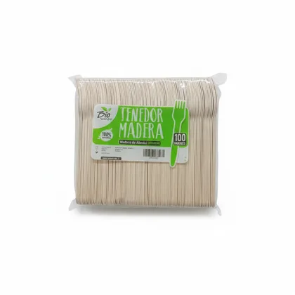 TENEDOR DE MADERA (100 UNIDADES)