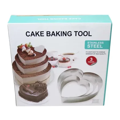 MOLDE PARA TORTA CORAZON 3 PCS
