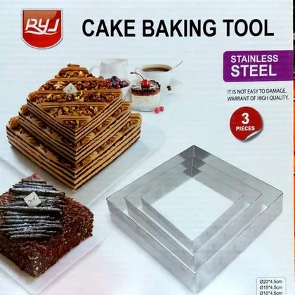 MOLDE PARA TORTA CUADRADO 3 PCS